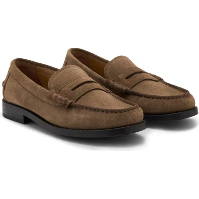 Mango Leather Penny Loafer In Brown