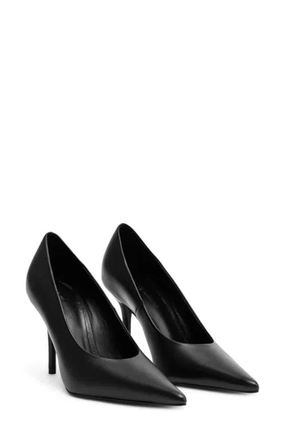 Mango Leather Pump In Black