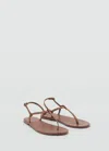 Mango Leather Sandals With Mini Studs Leather