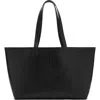 Mango Leather Shopper Bag In Black
