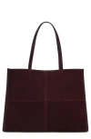 Mango Leather Shopper Bag In Burgundy
