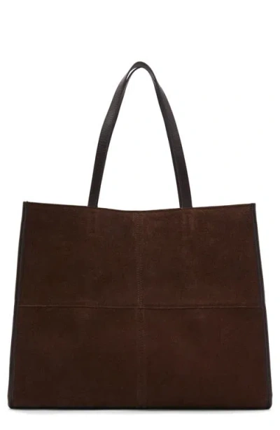 Mango Leather Shopper Bag In Chocolate