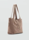 Mango Sac Shopper Cuir In Sable