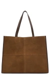 Mango Leather Shopper Bag In Tobacco Brown