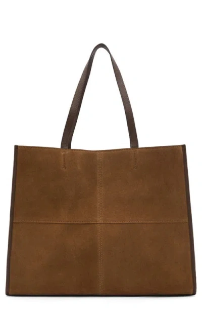 Mango Leather Shopper Bag In Tobacco Brown