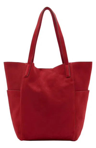Mango Leather Shopper Tote In Red