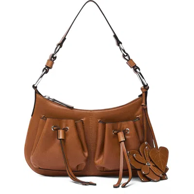Mango Leather Shoulder Bag