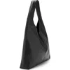 Mango Leather Shoulder Bag In Black