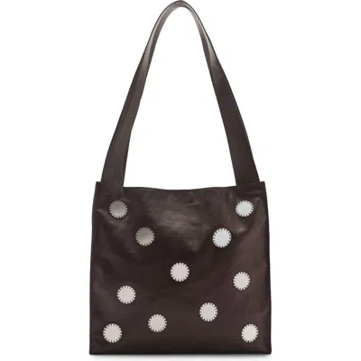 Mango Leather Shoulder Bag In Brown