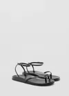 Mango Ankle Strap Slide Sandal In Black
