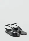 Mango Leather Strap Buckle Detail Sandals
