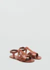 Mango Leather Straps Sandals Leather In Leather