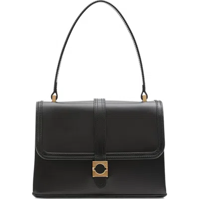 Mango Leather Top Handle Bag In Black
