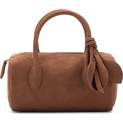 Mango Leather Top Handle Bag In Brown