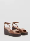 Mango Leather Wedge-heel Sandals In Leather