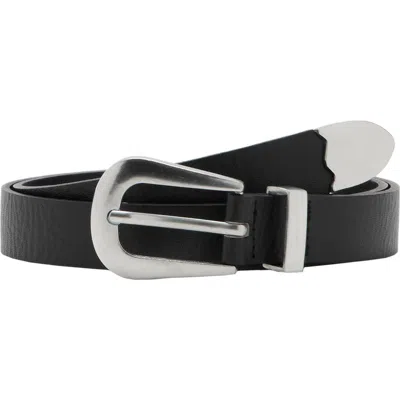 Mango Leather Western Belt In Black