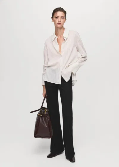 Mango Leggings With Seam Detail Black
