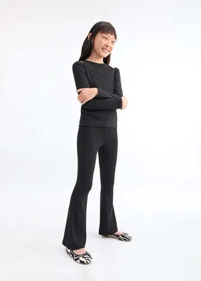 Mango Legging Flare Coton Noir - Enfants - 13-14 Ans -  Kids In Black