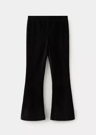 Mango Kids' Legging Flare En Velours Côtelé In Noir