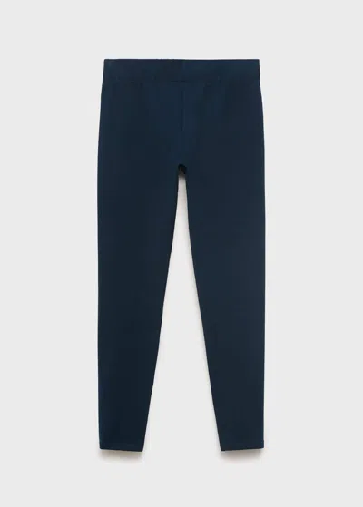 Mango Kids' Essential Cotton Leggings Dark Navy In Blue