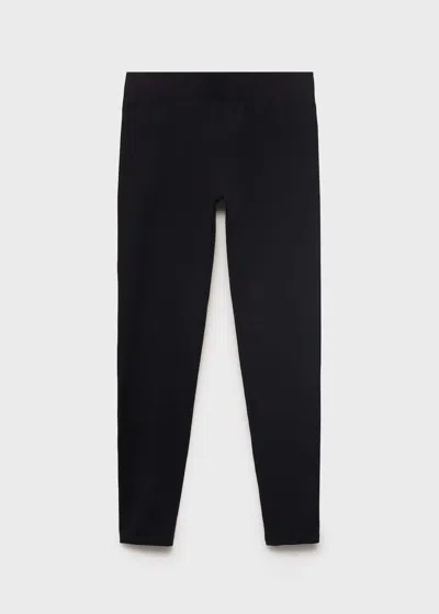 Mango Kids' Essential Cotton Leggings Black