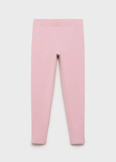 Mango Kids' Essential Cotton Leggings Pink