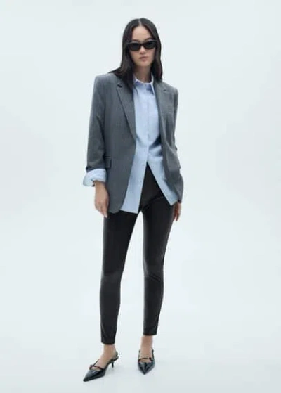 Mango Leggings Similicuir Noir - Femme - Xs -
