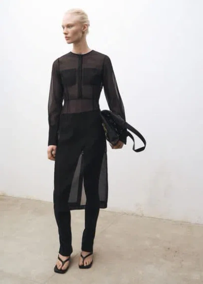 Mango Leggings With Zip Black