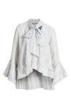Mango Leif Stripe Ruffle Shirt In Multi