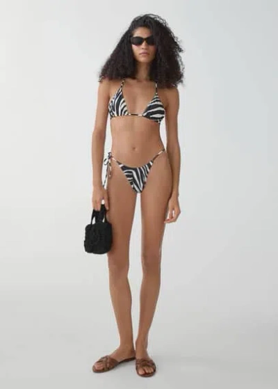 Mango Leopard Bikini Bottom Black In Noir