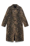 Mango Leopard Metallic Coat In Brown