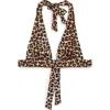 Mango Leopard Print Bikini Top In Animal Print