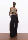 Mango Leopard Print Strapless Top