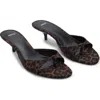 Mango Leopard Print Kitten Heel Sandal In Brown