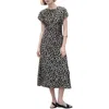 Mango Leopard Print Midi Dress In Black