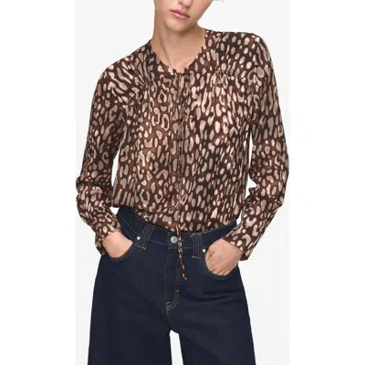 MANGO MANGO LEOPARD PRINT SATIN TOP