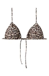 Mango Leopard Triangle Bikini Top In Animal Print