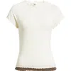 Mango Lettuce Edge Layered Top In Neutral