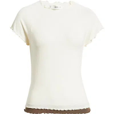 Mango Lettuce Edge Layered Top In Neutral