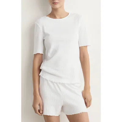 Mango Lettuce Edge Pointelle Cotton Sleep T-shirt In Multi