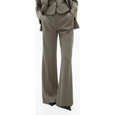 Mango Liam Wide Leg Pants In Khaki Green
