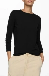 Mango Lightweight Crewneck Sweater In Black