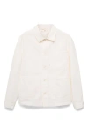 Mango Lightweight Twill Chore Coat In White