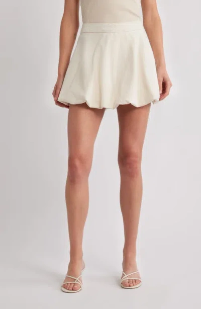 Mango Lila Bubble Hem Denim Miniskirt In Neutral