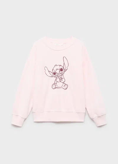 Mango Kids' Lilo And Stitch Sweatshirt Pink