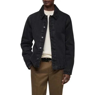 Mango Lined Denim Jacket In Black