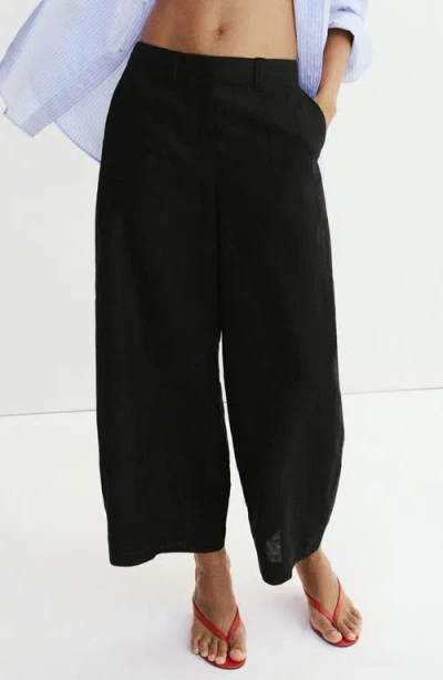 MANGO MANGO LINEN & COTTON BALLOON PANTS
