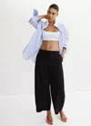 Mango Linen Balloon Pants In Animal Print