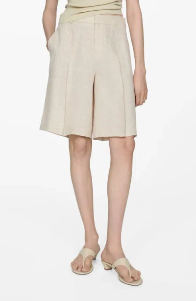 Mango Linen Bermuda Shorts