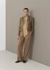 Mango Linen Blend Crop Blazer Chocolate In Chocolate